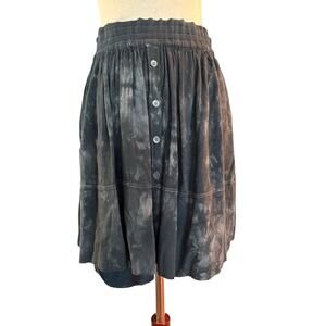 USA Made Raquel Allegra Hi-Lo Skirt Unlined Button Front 2 Pocket Tie-Dye S